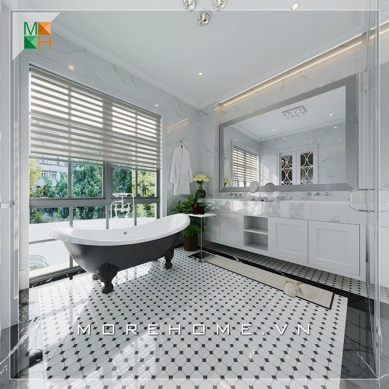 thiết kế phòng tắm biệt thự